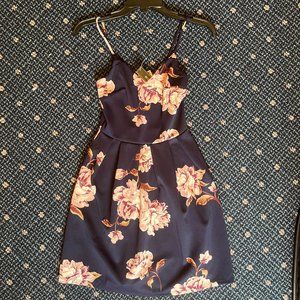 Monteau XS Navy Floral Dress - Never Worn!
